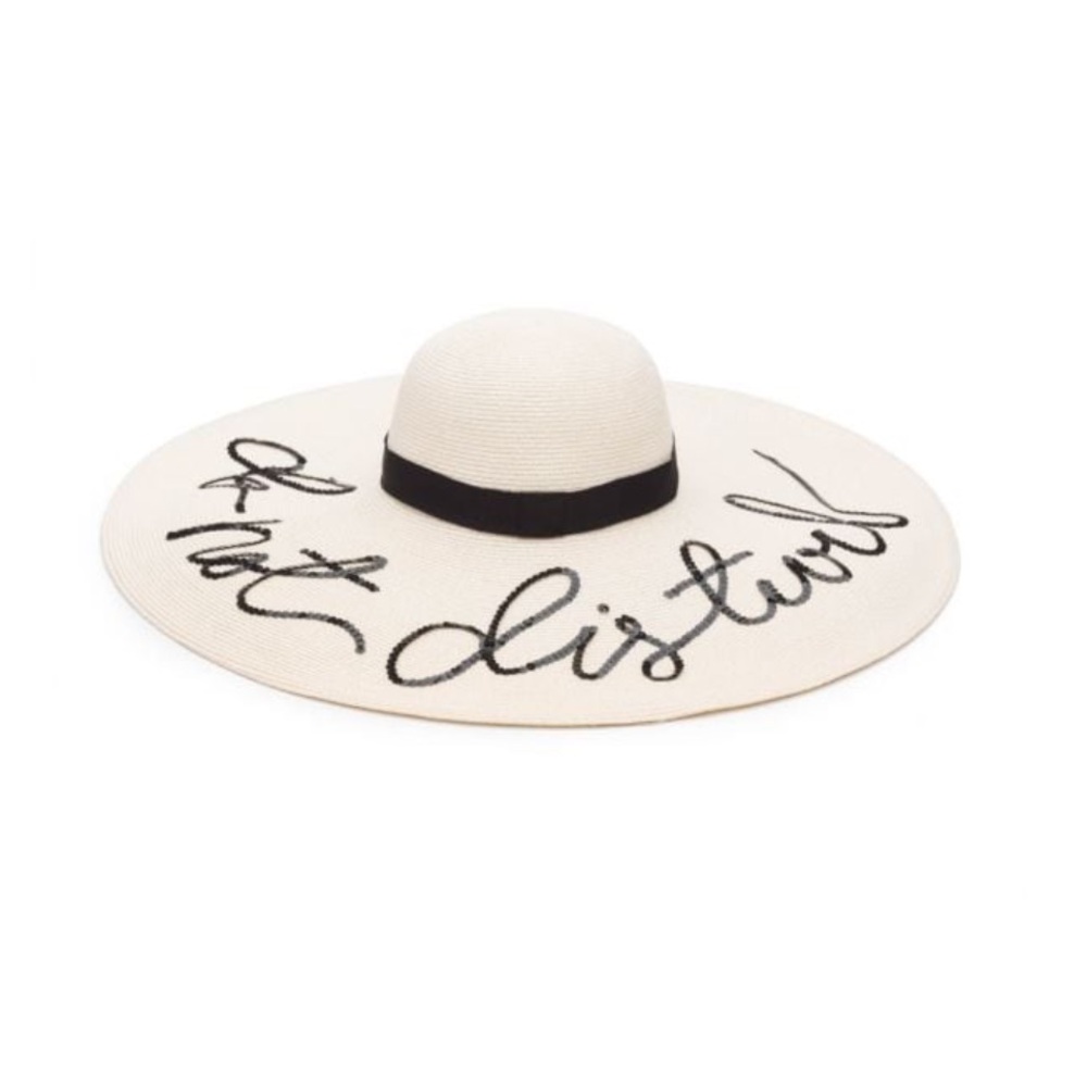 EUGENIA KIM Sunny Embroidered Wide-Brim Straw Sunhat